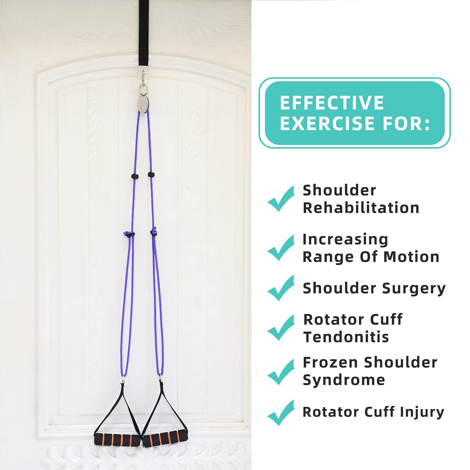 Fanwer Shoulder Pulley MultiUse Pulleys for Shoulder Rehab Over Door Arm Rehabilitation