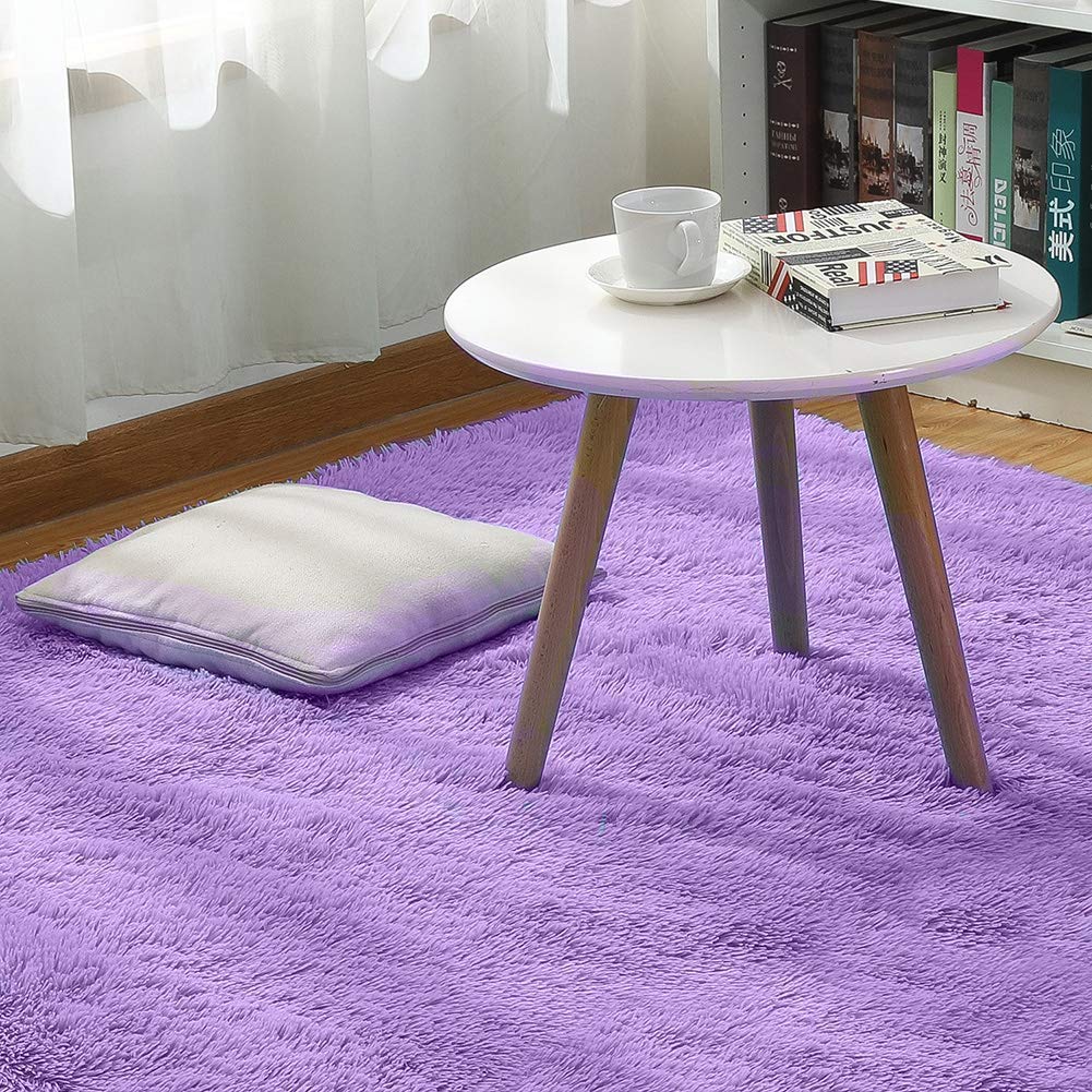 Tappeto Shaggy A Forma Di Cuore Morbido E Antiscivolo – Viola 40x50cm – Perfetto Per Camera Da Letto E Soggiorno