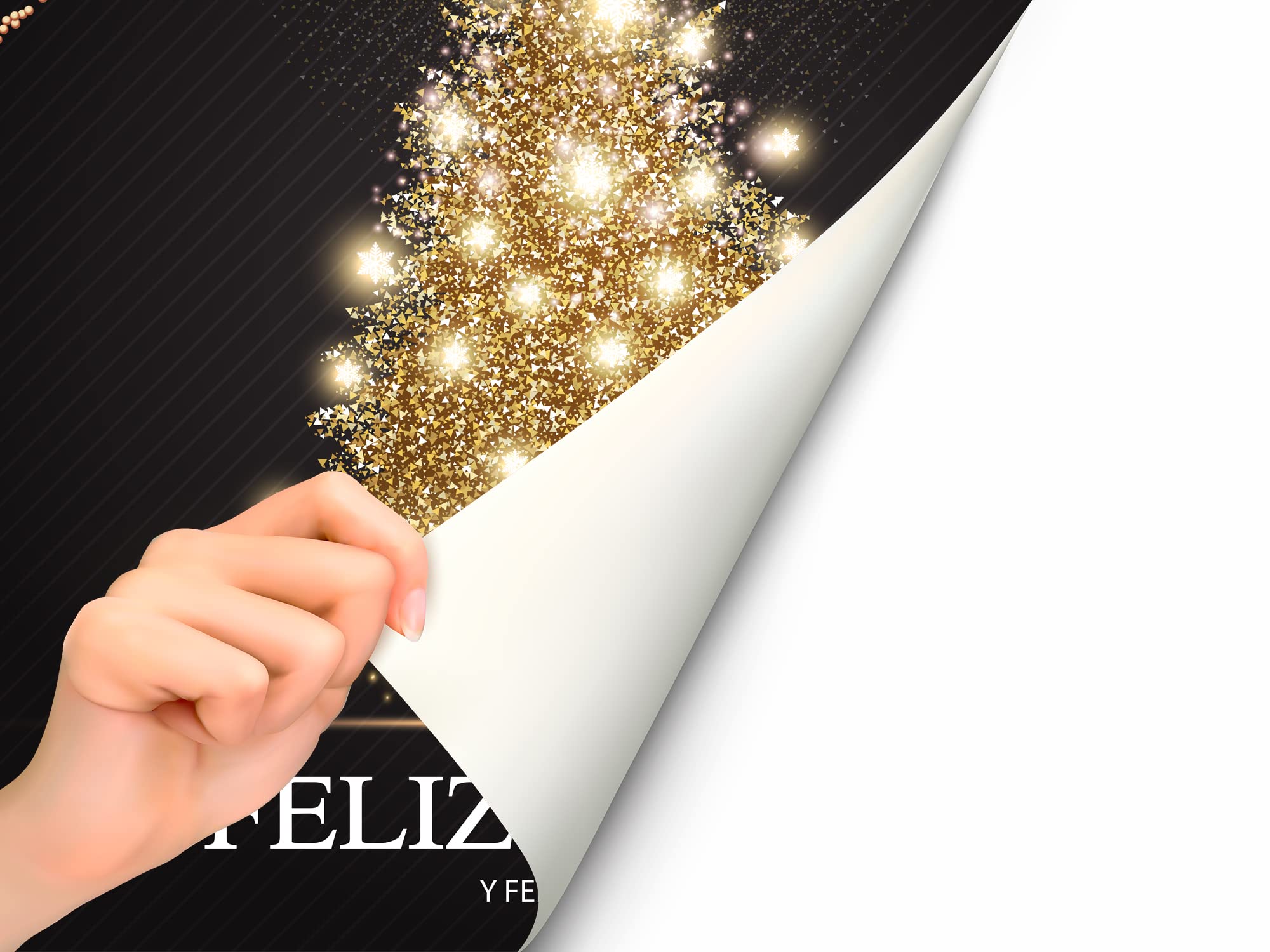 Oedim Vinilo Adhesivo Transparente en Efecto Espejo Árbol Navidad Luces Feliz Navidad | 200 x 200 cm | Vinilo Económico y Original | Vinilo fondeado de Blanco