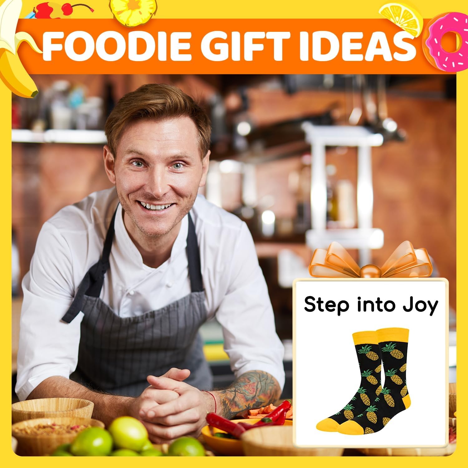 Zmart Funny Fruit Gifts for Men - Novelty Pineapple and Avocado Socks for Fruit Lovers - Image 3