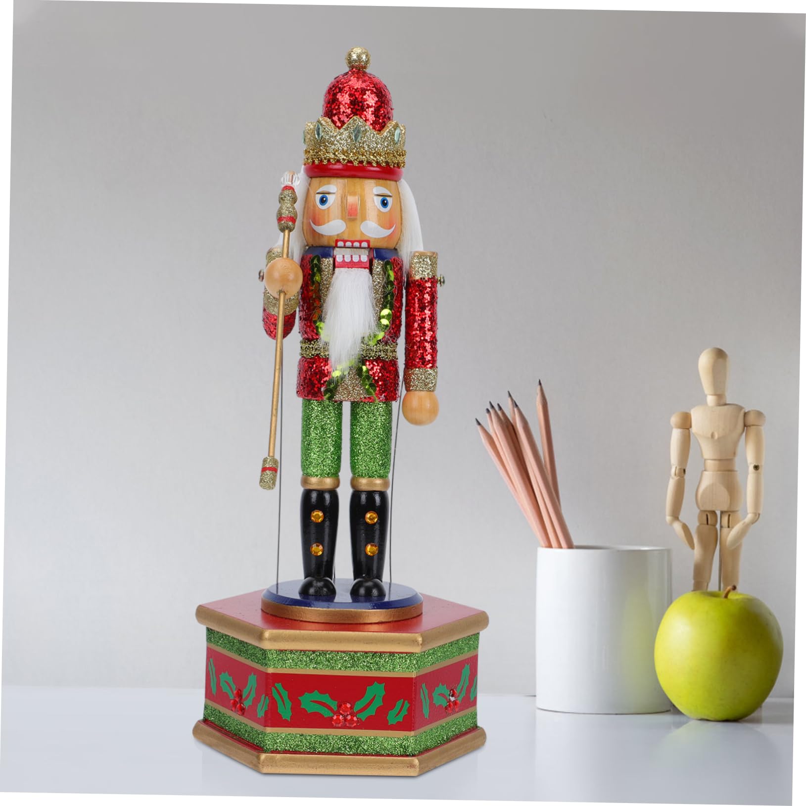 Alipis 1pezzi Schiaccianoci in Legno Decorativo Scatola di Melodie Natalizie Ornementi Musicali per Feste di Natale Regalo di Natale Forma di Strumento