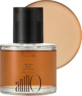 anillO Dark Beer Biome Hair Essence - Strengthening & Nourishing Damage Repair Hair Oil Serum with Biotin, Olive Oil, Beer Yeast &10-type Protein Complex - Vegan, Paraben & Silicone Free 1.69 fl oz