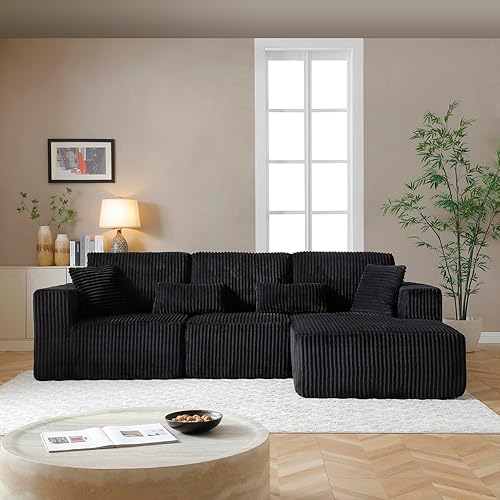 Miniatura 7 de Sofá modular de 110 pulgadas, sofá modular Cloud con asiento profundo, sofás tapizados sin hueso para sala de estar, sofá modular moderno