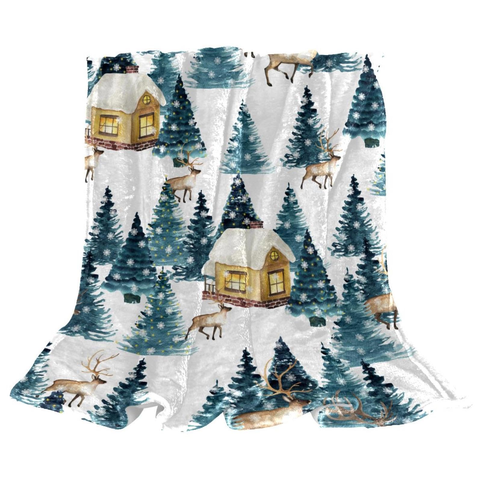 Couverture polaire cerf en microfibre de canapé 150x100cm douce