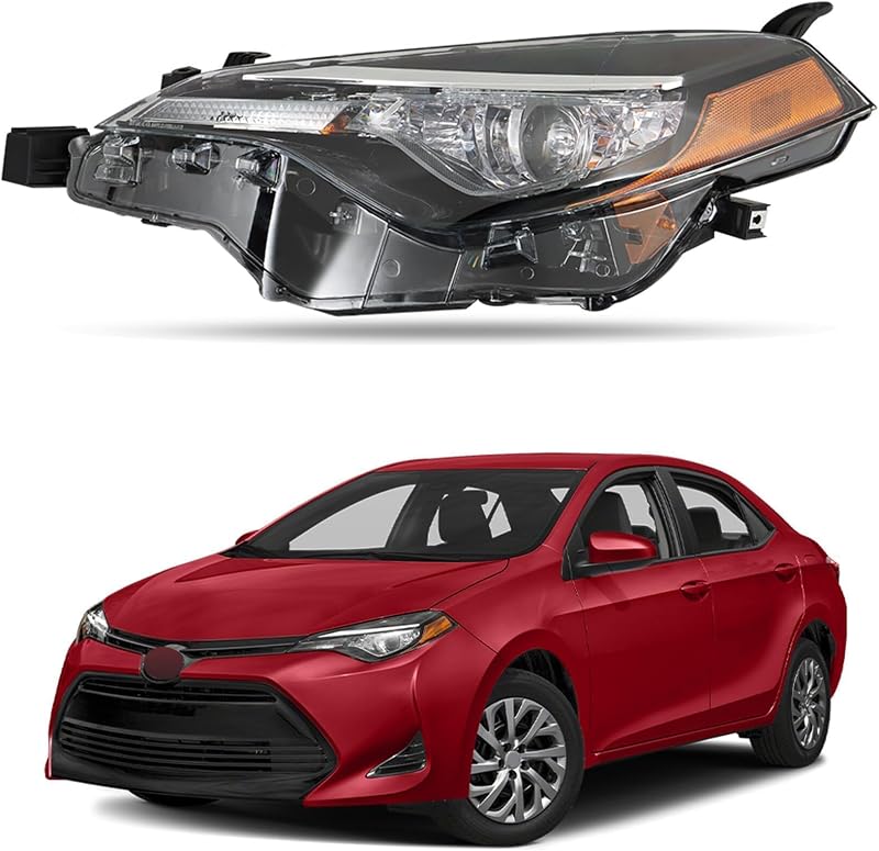 Farol dianteiro esquerdo Silscvtt para Toyota Corolla L/LE/LE ECO 2017-2019 – 1 unidade