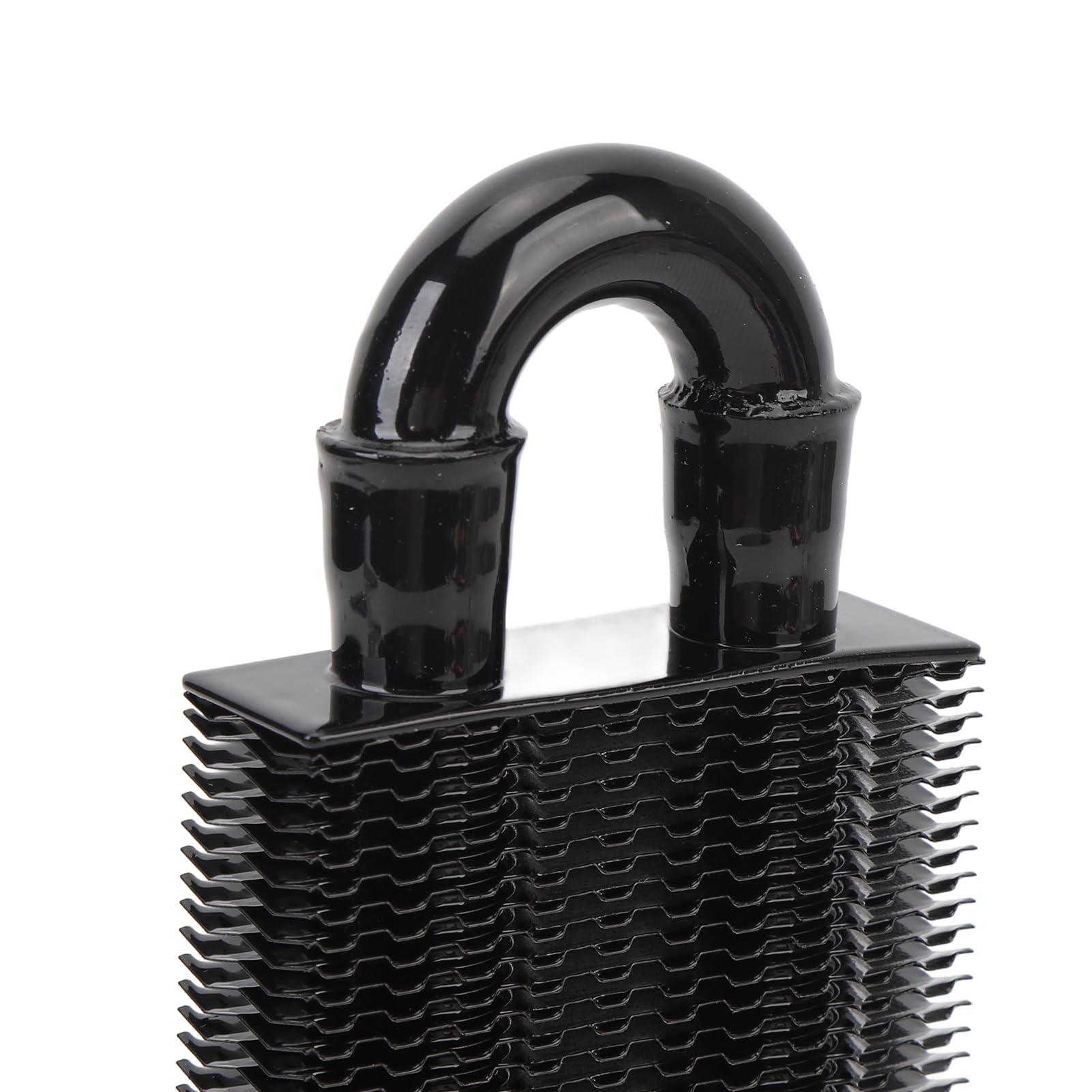 Kit Radiatore Olio Motore Universale a 2 File per Trasmissione, Lega di Alluminio, 233 Mm, con Tubo per Veicolo (Nero)