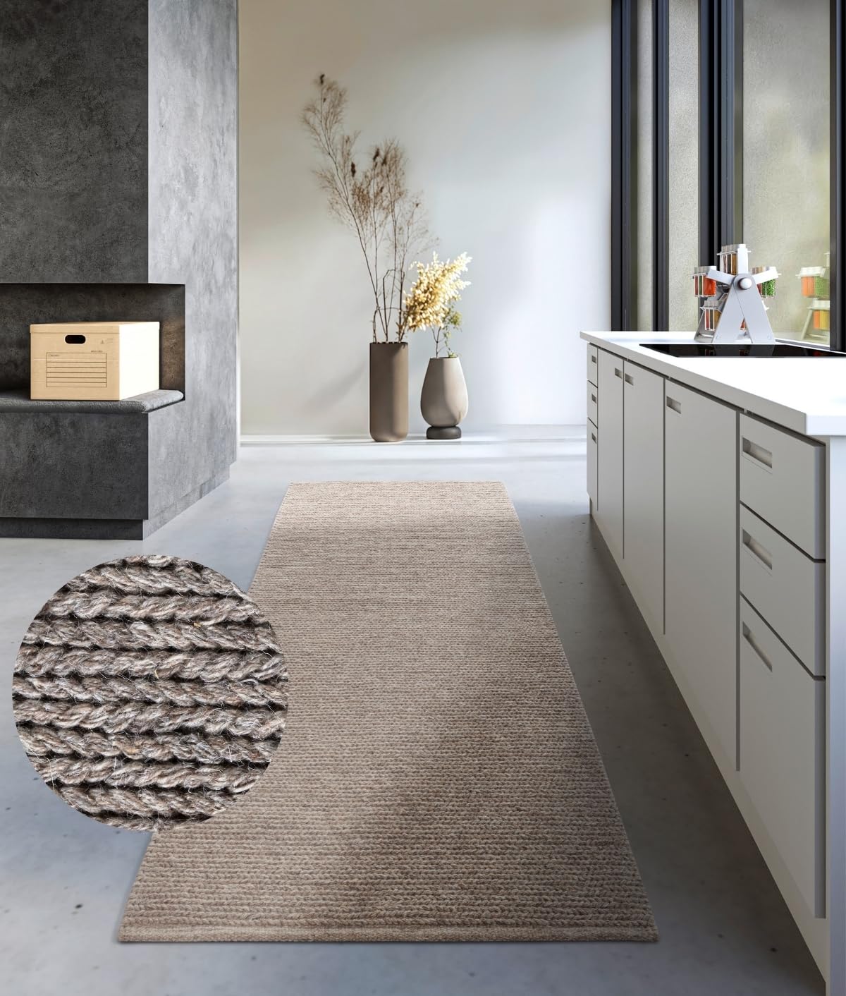 The Rugs Unisex Beige Villeroy & Boch 1748 Francois Handmade Wool Rug Soft Dense Pile In 80Cm X 200Cm