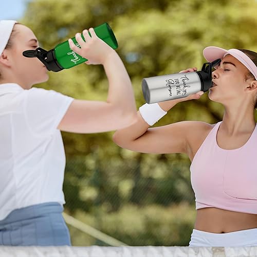 Miniatura 6 de Bokon Paquete de 24 botellas de agua ligeras de aluminio reutilizables a granel con hebilla de tapa giratoria, a prueba de fugas, gimnasio,