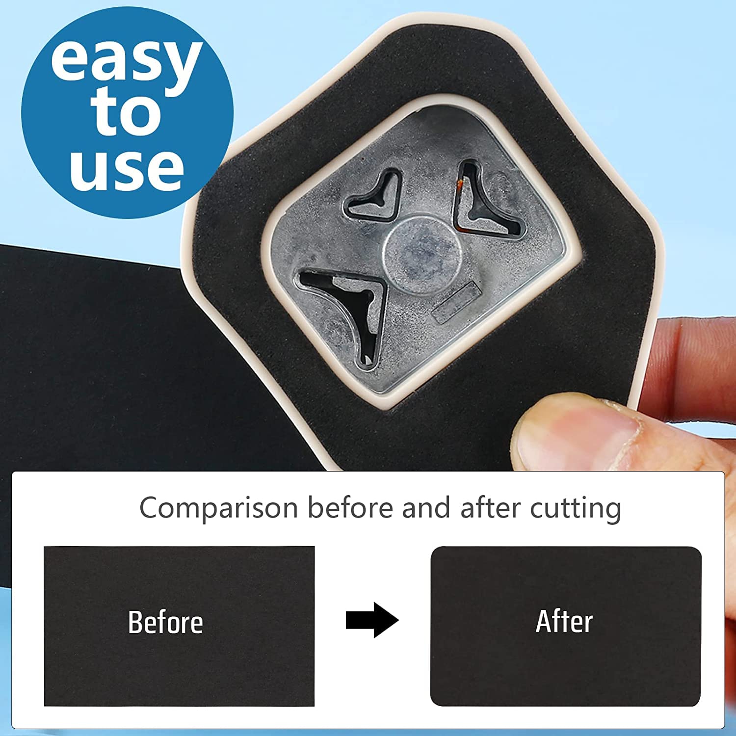 URBAN BOX 3 Way Corner Rounder Punch,3 in 1 Corner Rounder Punch,Round Corner Trimmer Cutter for Card Photo Paper,business cards,gift, New punch 1
