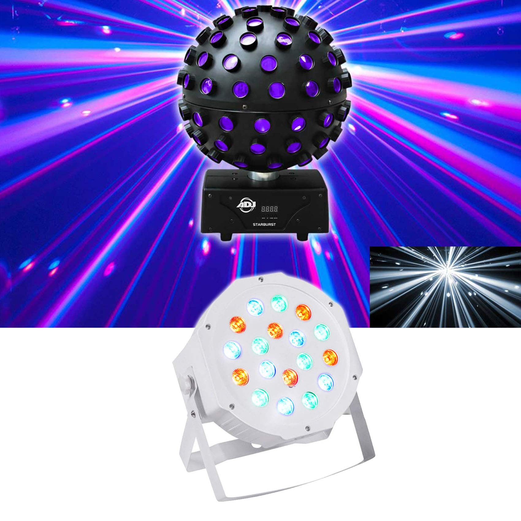 ADJ　STARBURST ライティング ADJ Starburst with 5x 15W HEX colored LEDs in a sphere effect
