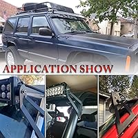 Vista 5 de Soportes de parabrisas LED de 50 pulgadas, soporte de barra de luz curvada de 50 pulgadas, soporte de montaje XJ MJ para techo/parabrisas superior