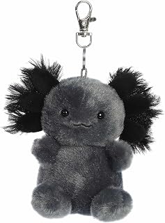 Aurora® Adorable Palm Pals™ Onyx Axolotl™ Clip-On - Fun Collectible Plush for Kids and Adult Collectors - Perfect for Decorating Rooms and Birthday Gifts - Black 4 Inches