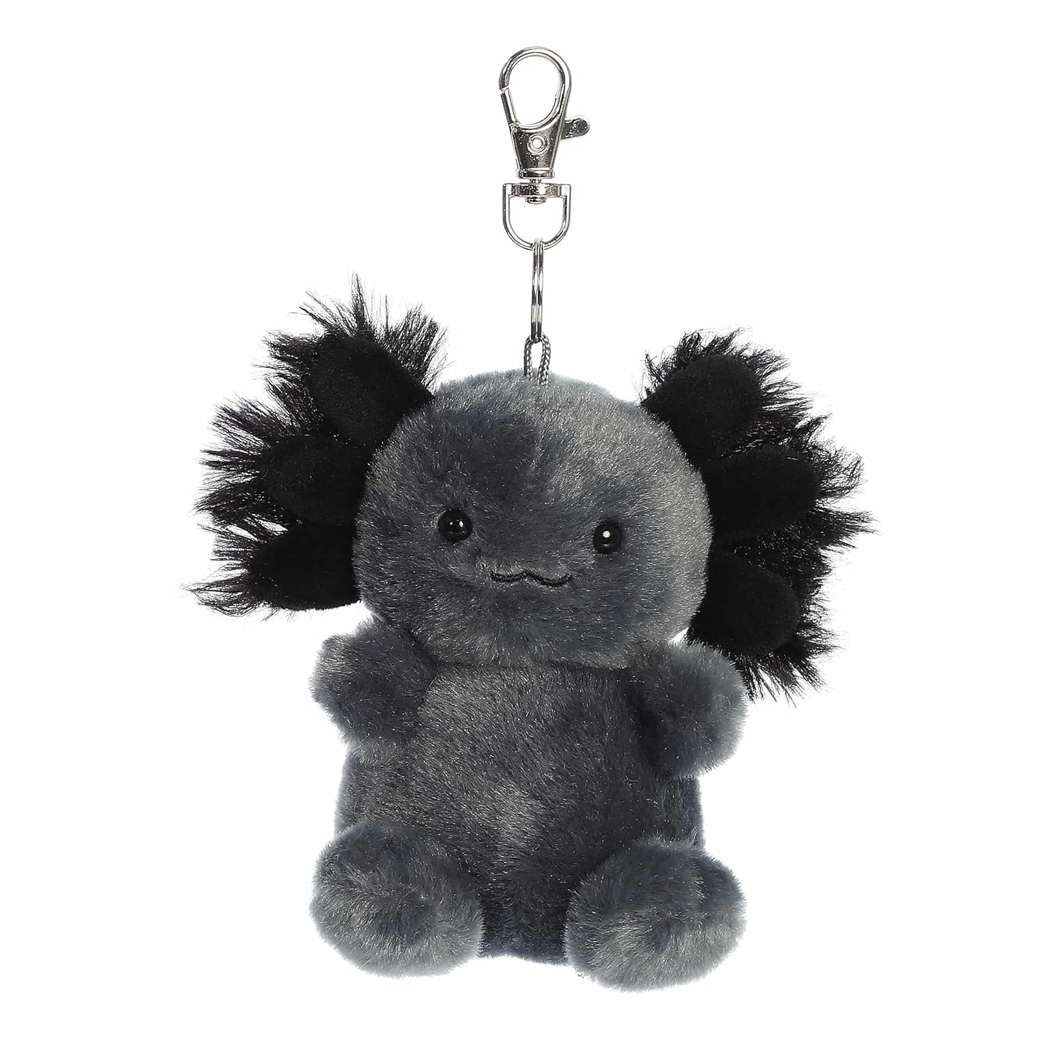 Aurora® Adorable Palm Pals™ Onyx Axolotl™ Clip-On - Fun Collectible Plush for Kids and Adult Collectors - Perfect for Decorating Rooms and Birthday Gifts - Black 4 Inches