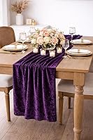 Vista 19 de AK TRADING CO. Lush Panne - Mantel rectangular de terciopelo, 60 x 102 pulgadas, color ciruela