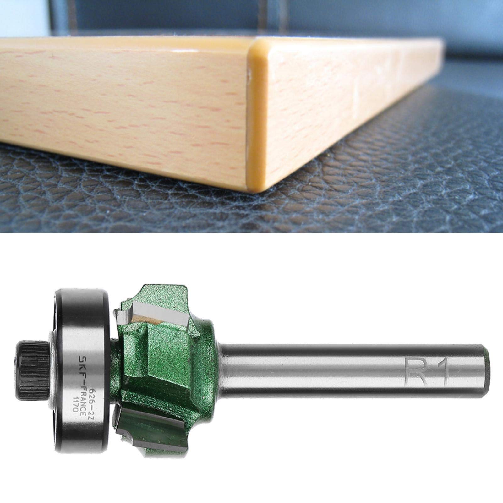 Frese per rifilare, R1/R2/R3 Fresa per lavorazione del legno Fresa per acciaio al tungsteno 4 denti Fresa per rifilatore per bordi 1/4 "Utensile per bordi con gambo 19 * 6 mm(R2)