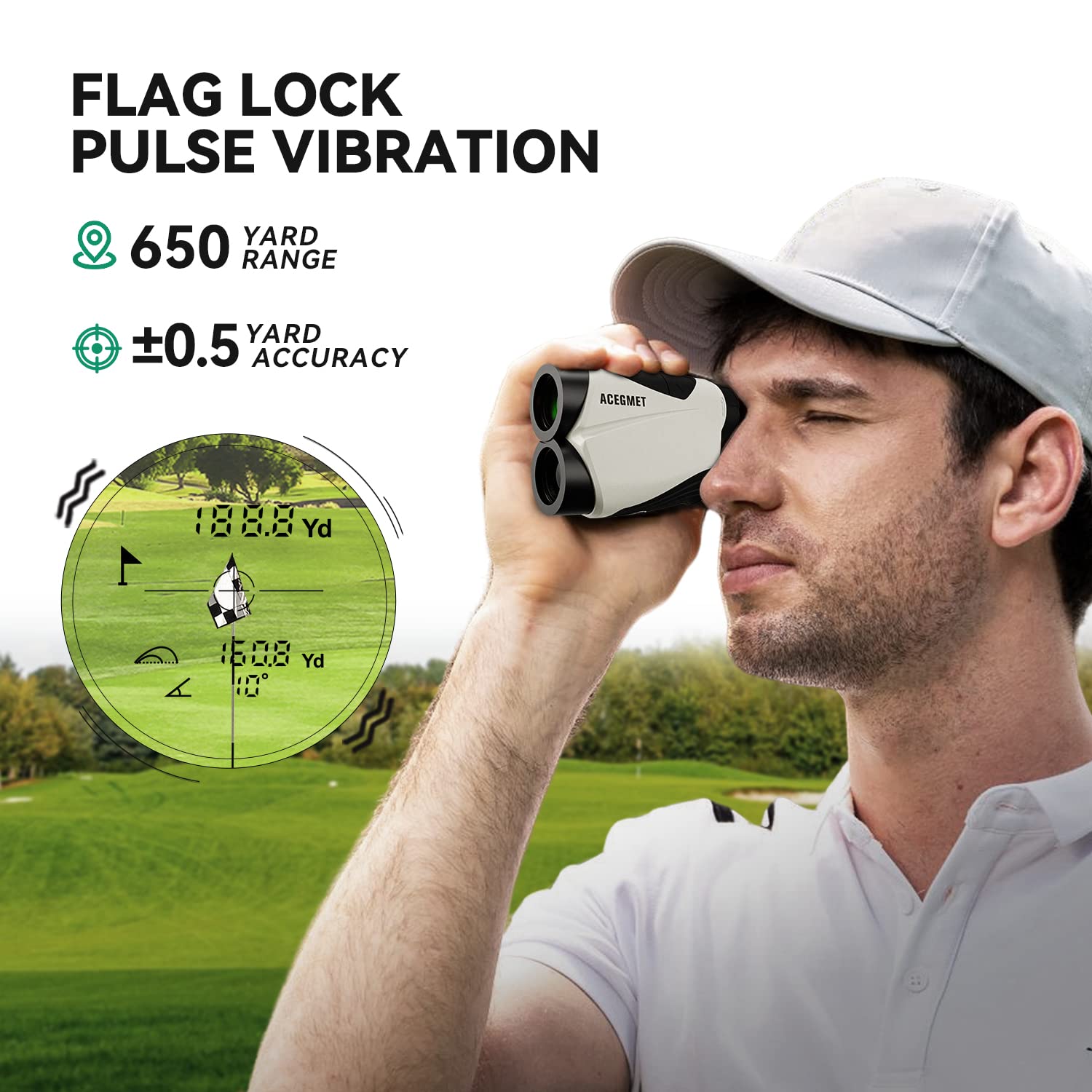Range Finder Golfing, Flag Lock and Pulse Vibration Golf  display picture 1