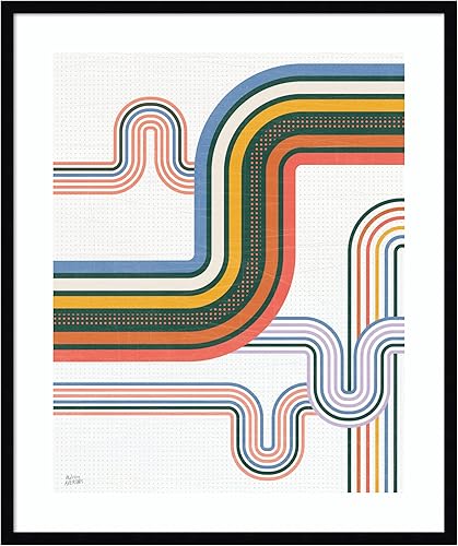 Miniatura 13 de Amanti Art Framed Wall Art Print 21x17 Retro Subway I Bright by Melissa Averinos, Abstract Wall Art, Mid Century Modern Decor, Small Poster Painting