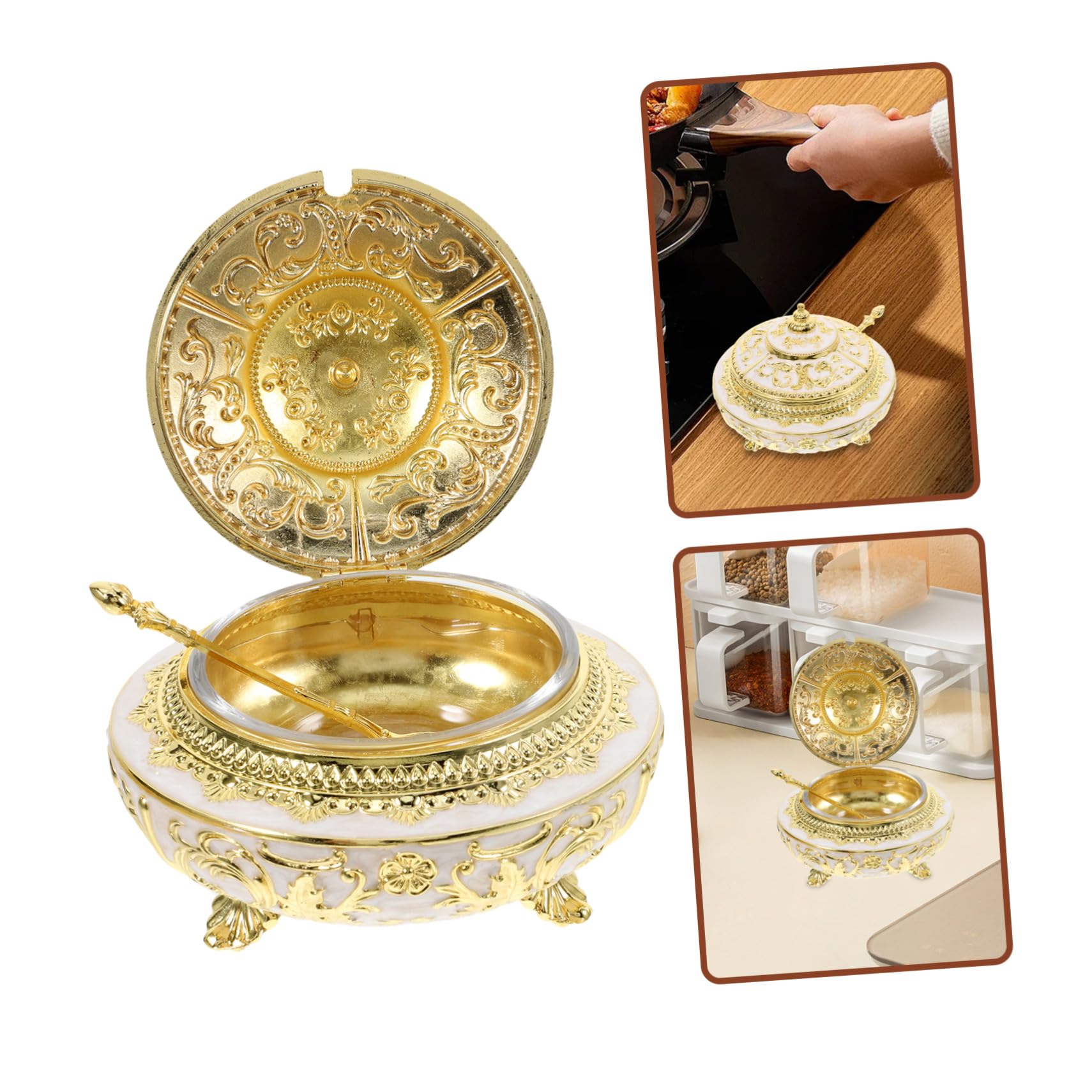 DOITOOL Mehrzweck Gewürzbehälter Glas Vintage Küchen Gewürzdose Salzstreuer Pfefferbox Mit Deckel Lebensmittelgeeignet Multifunktionale Vorratsdose Für Gewürze Und Zucker