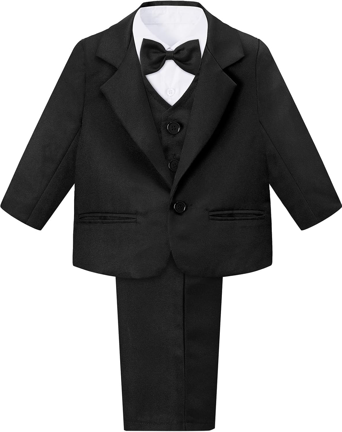 A&J DESIGN Baby Tuxedo 5-Piece Set Jacket & Shirt & Vest & Pants & Bowtie 6 Months - 3T