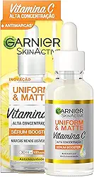 Garnier Uniform & Matte Sérum Facial Antimarcas Vitamina C, Niacinamida e Ácido Salicílico, Reduz Marcas Visivelmente, Controla Oleosidade, Efeito Matte, Hidrata e Uniformiza a Pele, 30ml