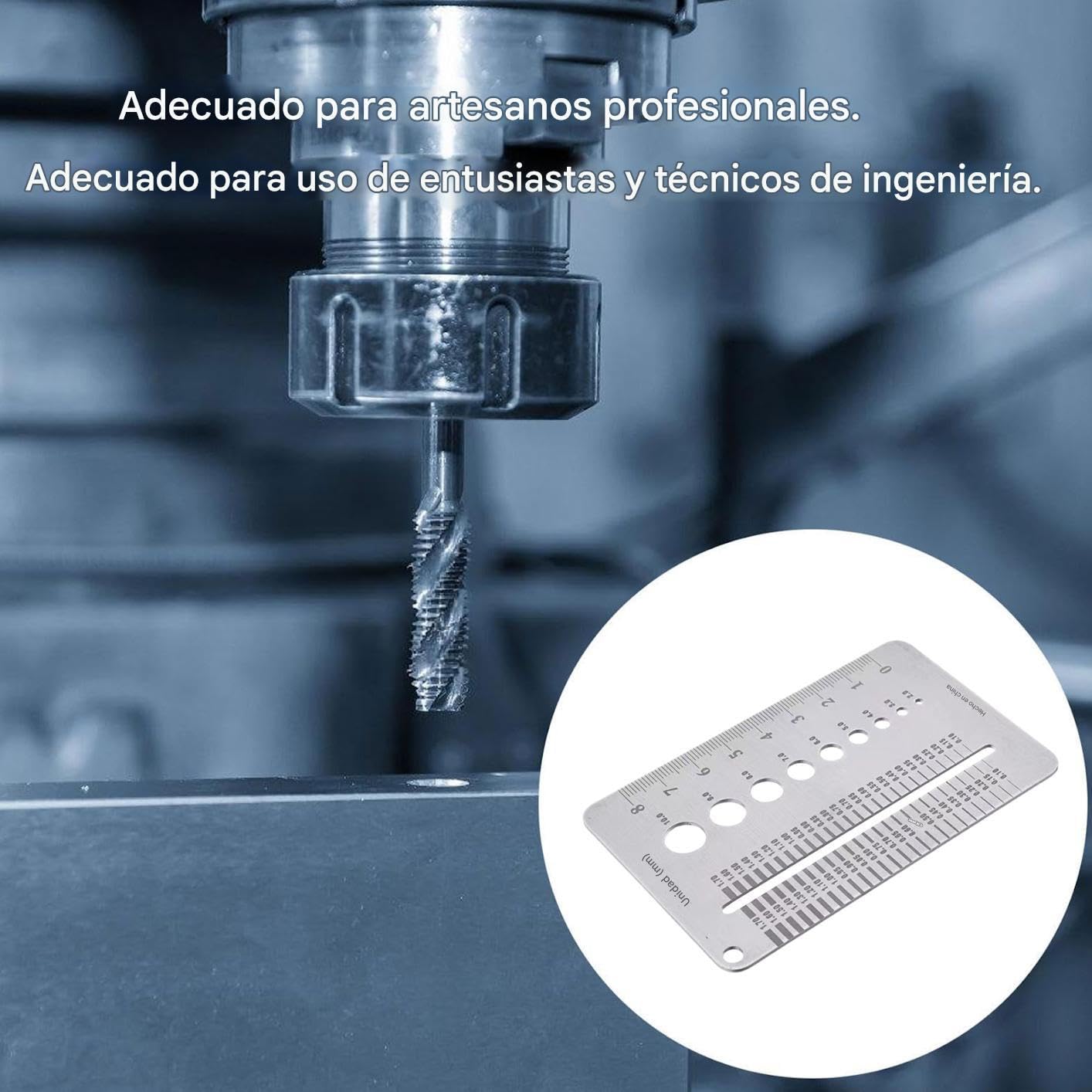 Regla de Precisión Milimétrica - Medidor de Ancho de Grietas en Acero Inoxidable para Hormigón