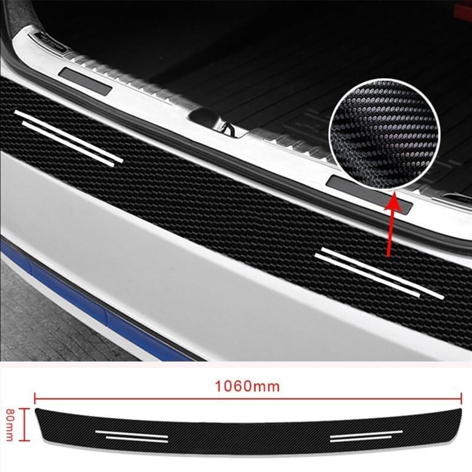Tira Protectora de Parachoques Protector de Parachoques Trasero Fibra Carbono para Maletero Coche, Protectora para Land para Rover para Range para
