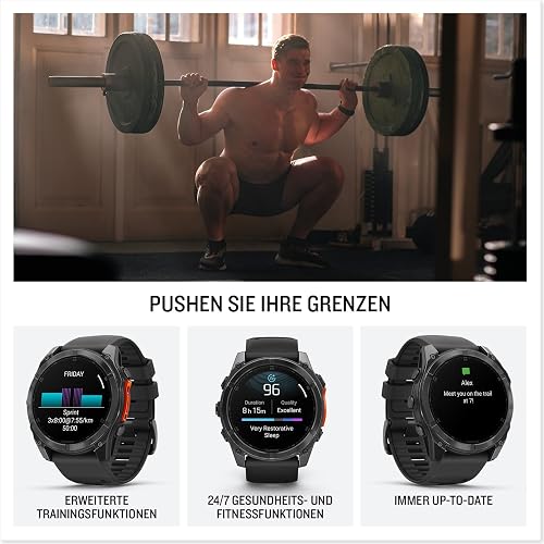 Garmin fēnix 8, Montre GPS Multisports AMOLED, Acier Grey/Noir, 51mm - 5