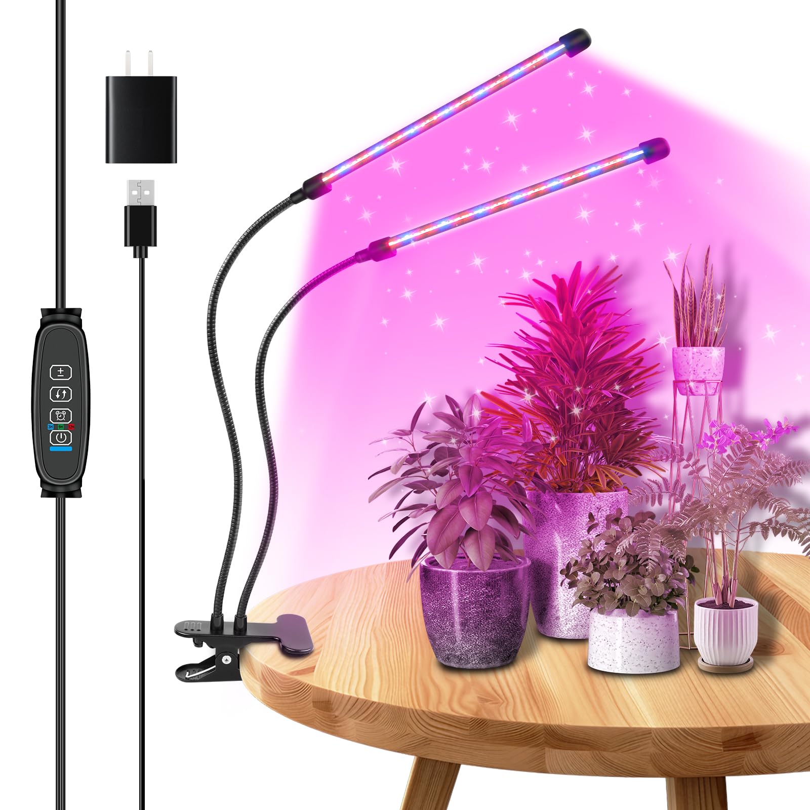 Amazon.co.jp: AUXTINGS 屋内植物用LEDグローライト フルスペクトル 2
