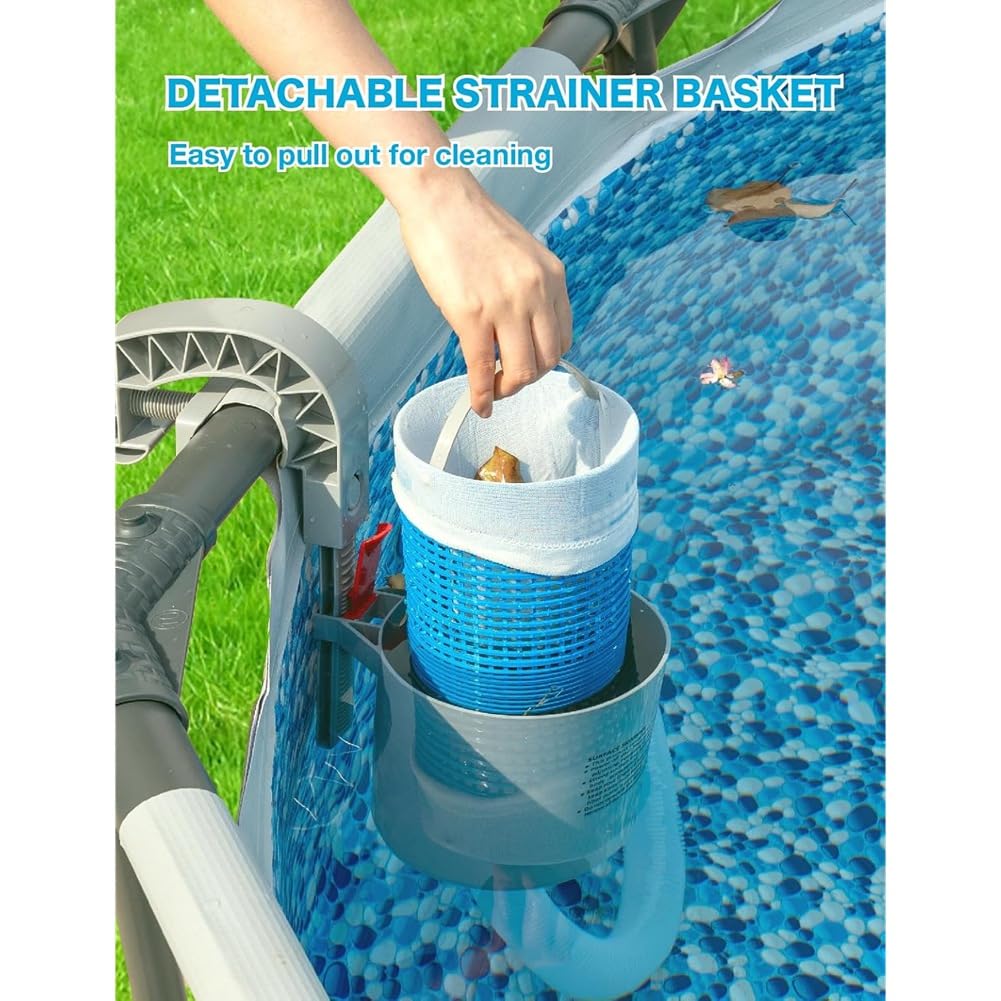 Skimmer para Piscinas Elevadas: Skimmer de Pared y Flotante para Hojas/Residuos, Compatible con Piscinas Inflables/con Estructura Metálica