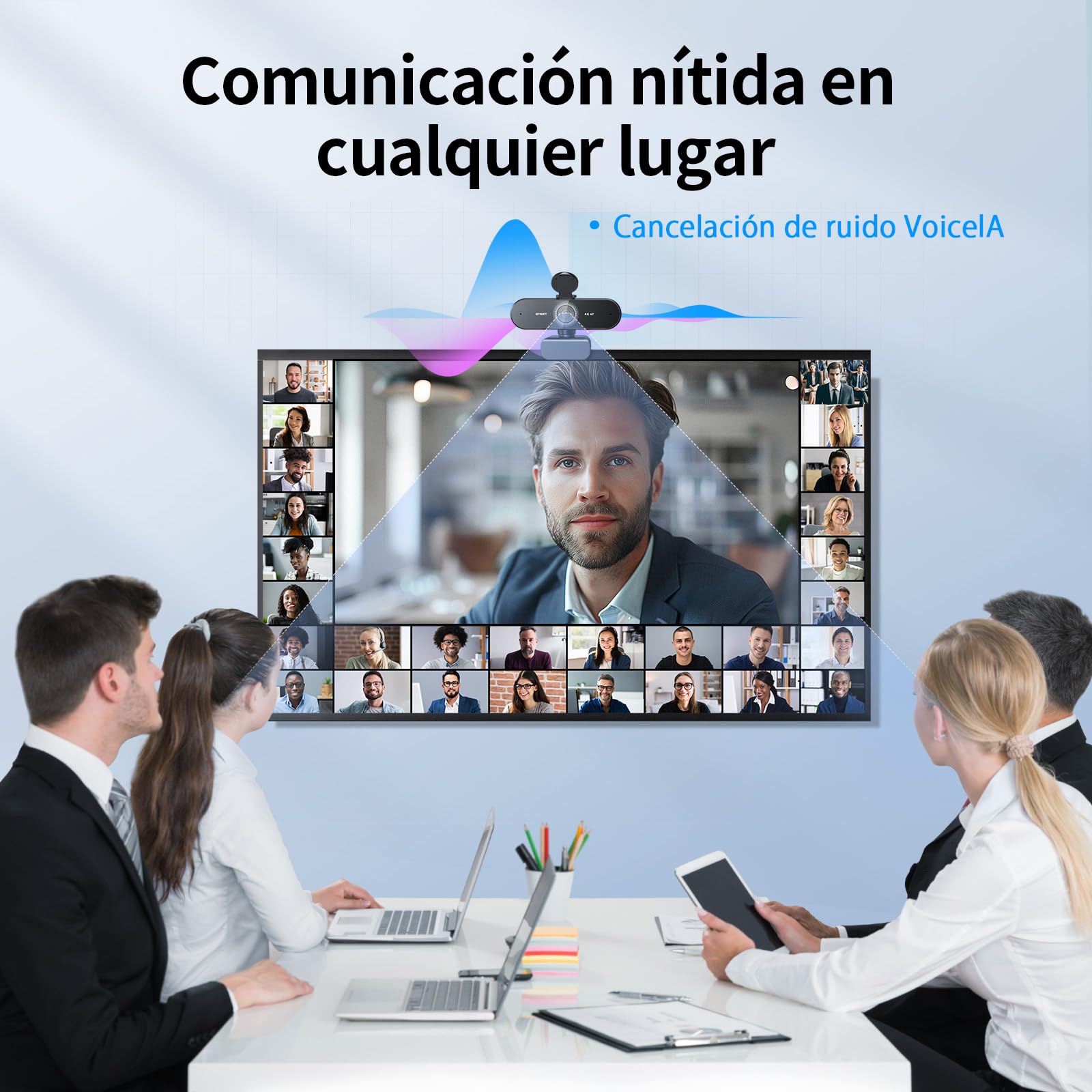 EMEET Webcam Nova 4K, Webcam 4K Avec 2 Microphones et Réduction du Bruit, Web CAM Ultra HD Grand Angle 73° Avec Cache-objectif, Autofocus PDAF, Compatible Mac, Ordinateur Portable, Zoom et Teams