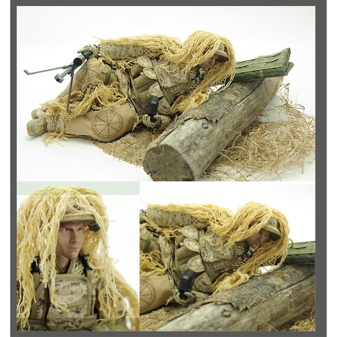 Bewegliche Soldaten Figur, 1/6 Maßstab Vintage Militär Bewegliche Special Forces Soldatenfigur mit Zubehör, Sammelfigur für Teenager und Enthusiasten (Scharfschütze)