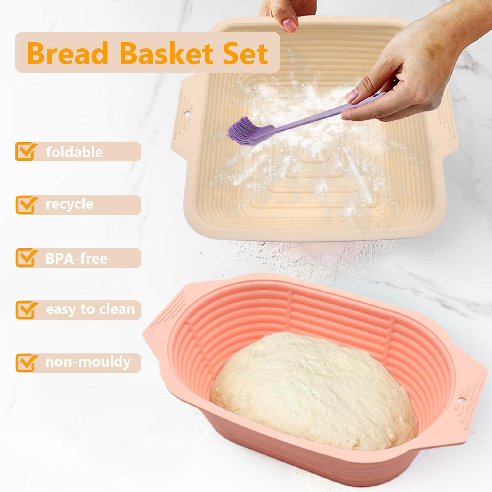 Banneton Brood Proofing Manden, Siliconen Zuurdesem Brood