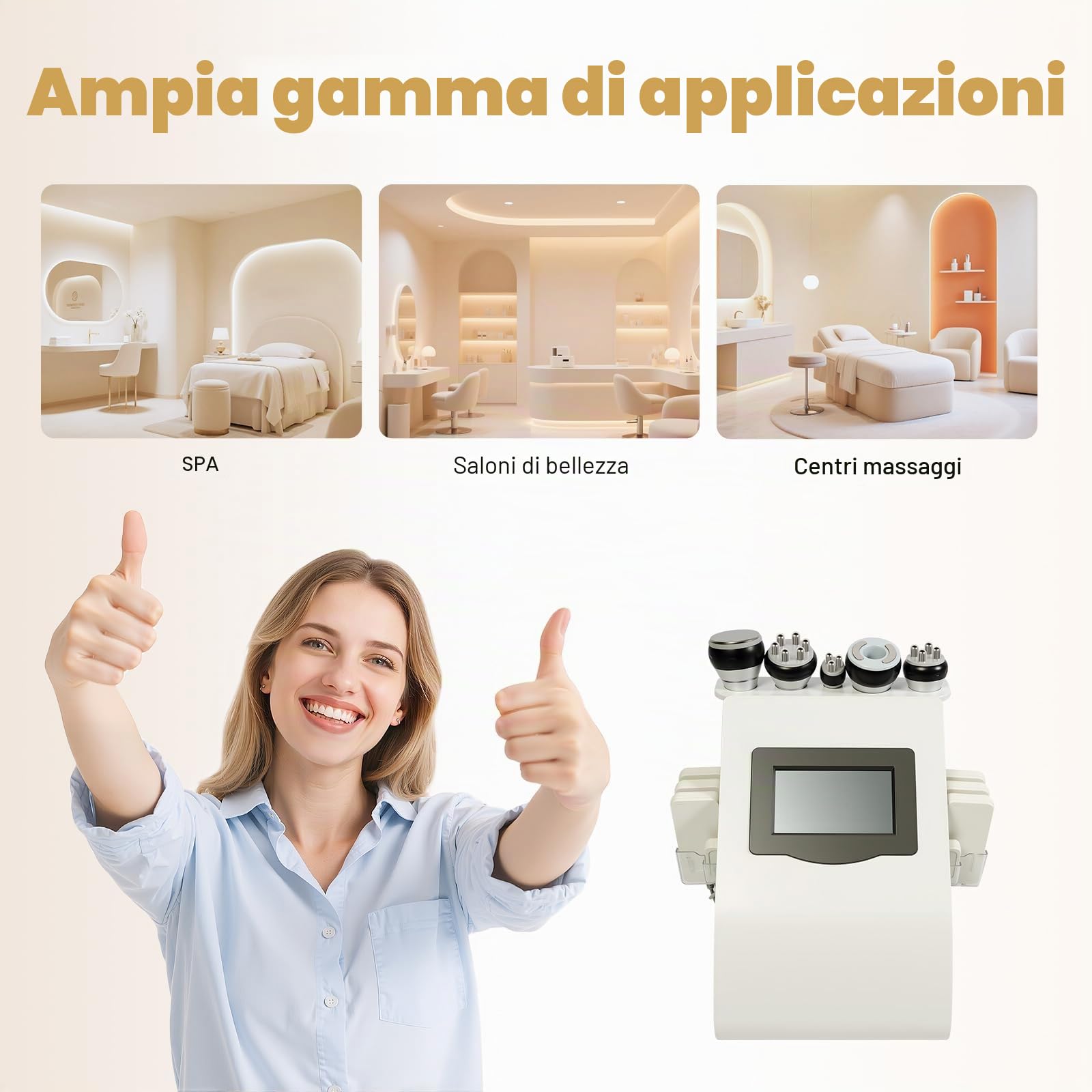 Liposuzione ultrasonica a radiofrequenza 40K, liposuzione laser cavitazionale, radiofrequenza a vuoto multipolare ad ultrasuoni, dimagrante 6 in 1