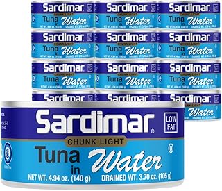 Sardimar Chunk Light Tuna ( Water - Pack of 12 ) - Ready to eat meals in can