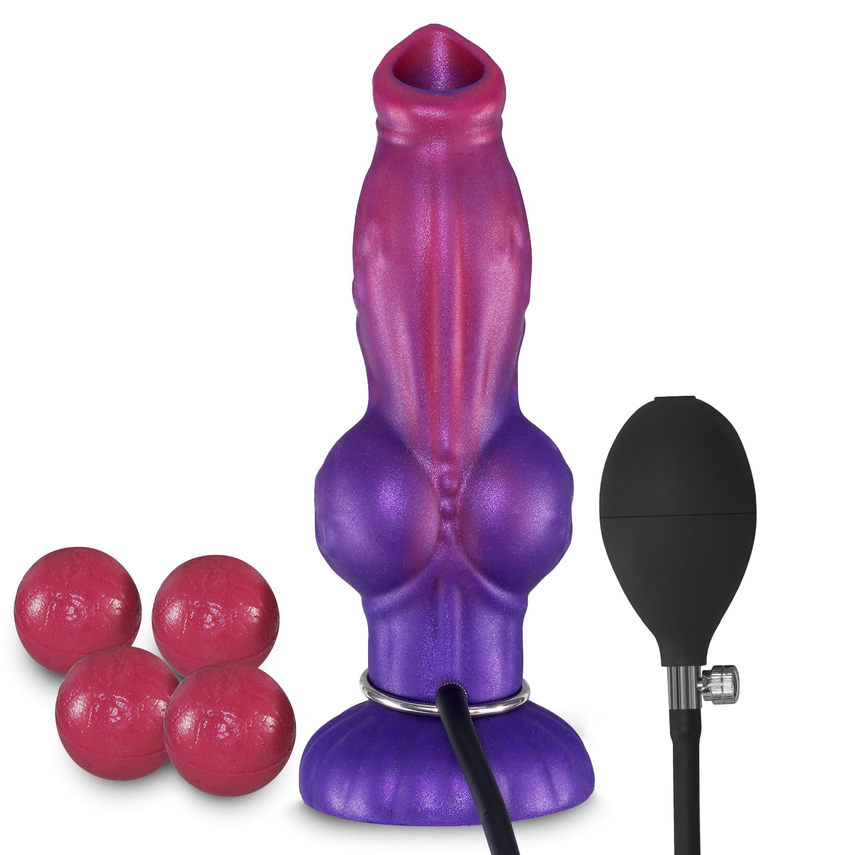23cm Monster Legebohrer Dildo mit 4 Eiern, Fantasie Knoten Dildos
