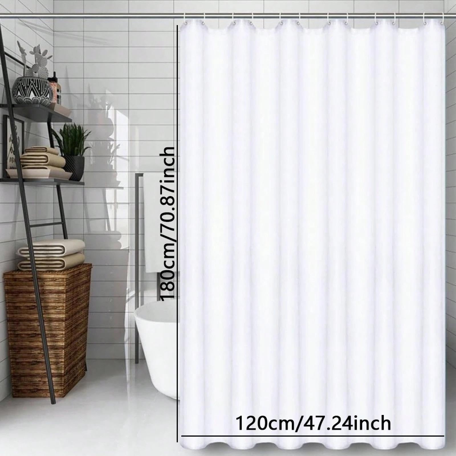 Tenda da doccia impermeabile 107 x 205 cm per bagno di hotel, in poliestere, antiruggine, con ganci in metallo, design elegante per la casa e la decorazione dell'hotel