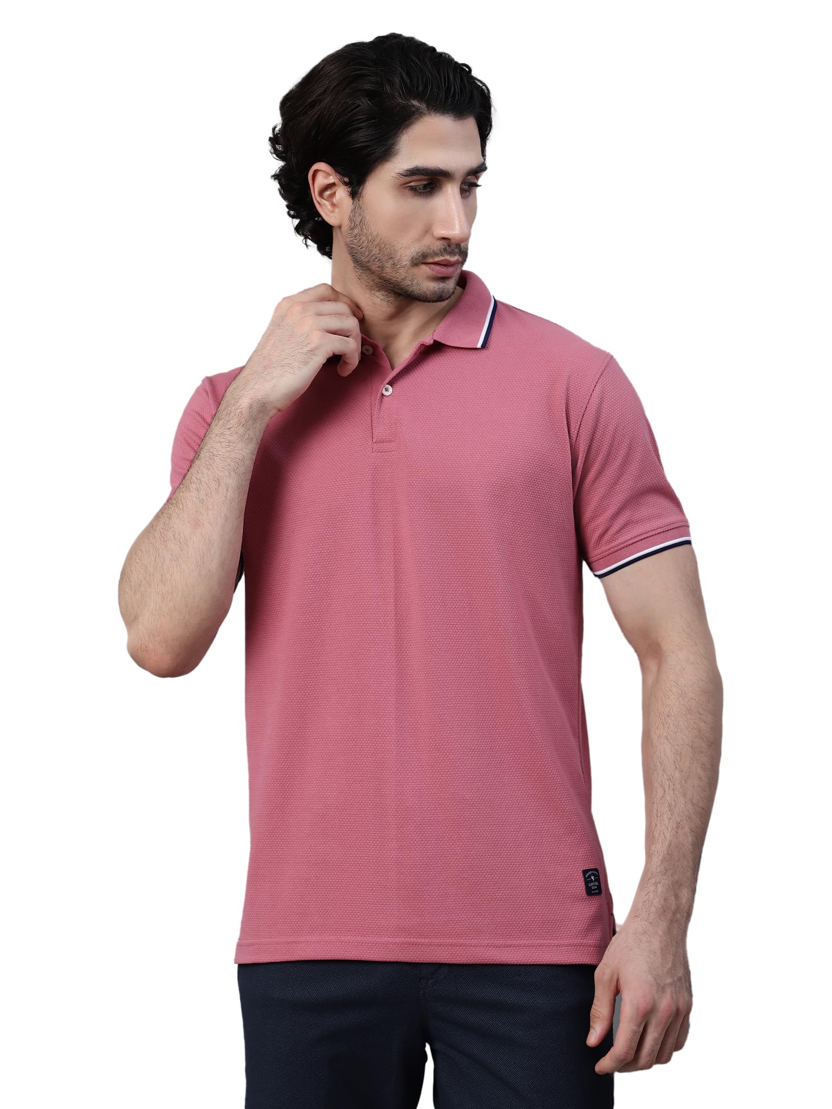 cantabil Poly Cotton Regular Fit Solid Polo Neck Half Sleeve Casual T-Shirt for Men | Half Sleeves Polo Neck T-Shirts for Men | Mens Polo Neck T-Shirt (P_MTSH00678)-picture-16