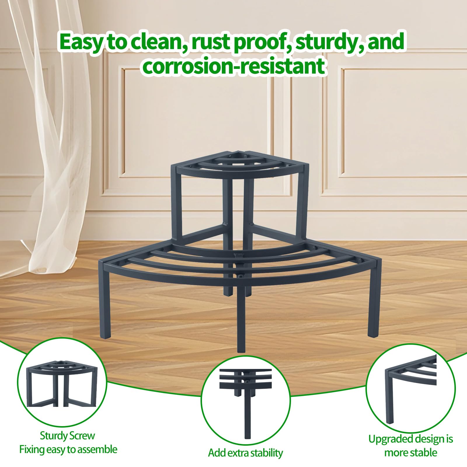 DHYGOTFUR Plant Stand Outdoor Indoor, 2-Tier Aluminum Metal Plant Stands, Lightweight and Sturdy, Corner Shelf Flower Pot Ladder Rack for Living Room Corner Balcony Lawn Patio Garden