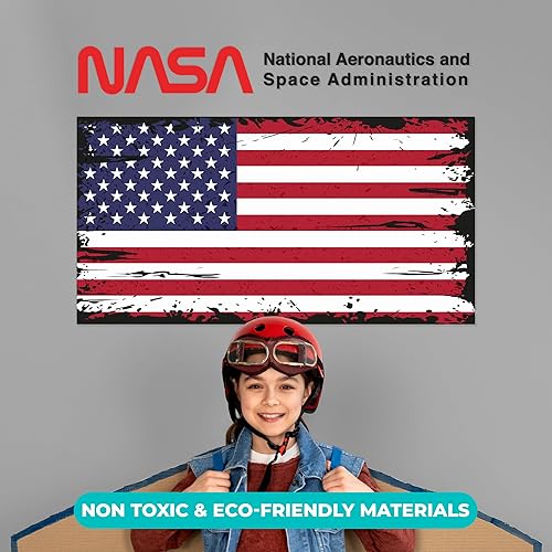 Miniatura 5 de EGD Decoración de pared de la bandera estadounidense de la NASA, decoración I Space para habitación de niños, calcomanía de la NASA para decoración