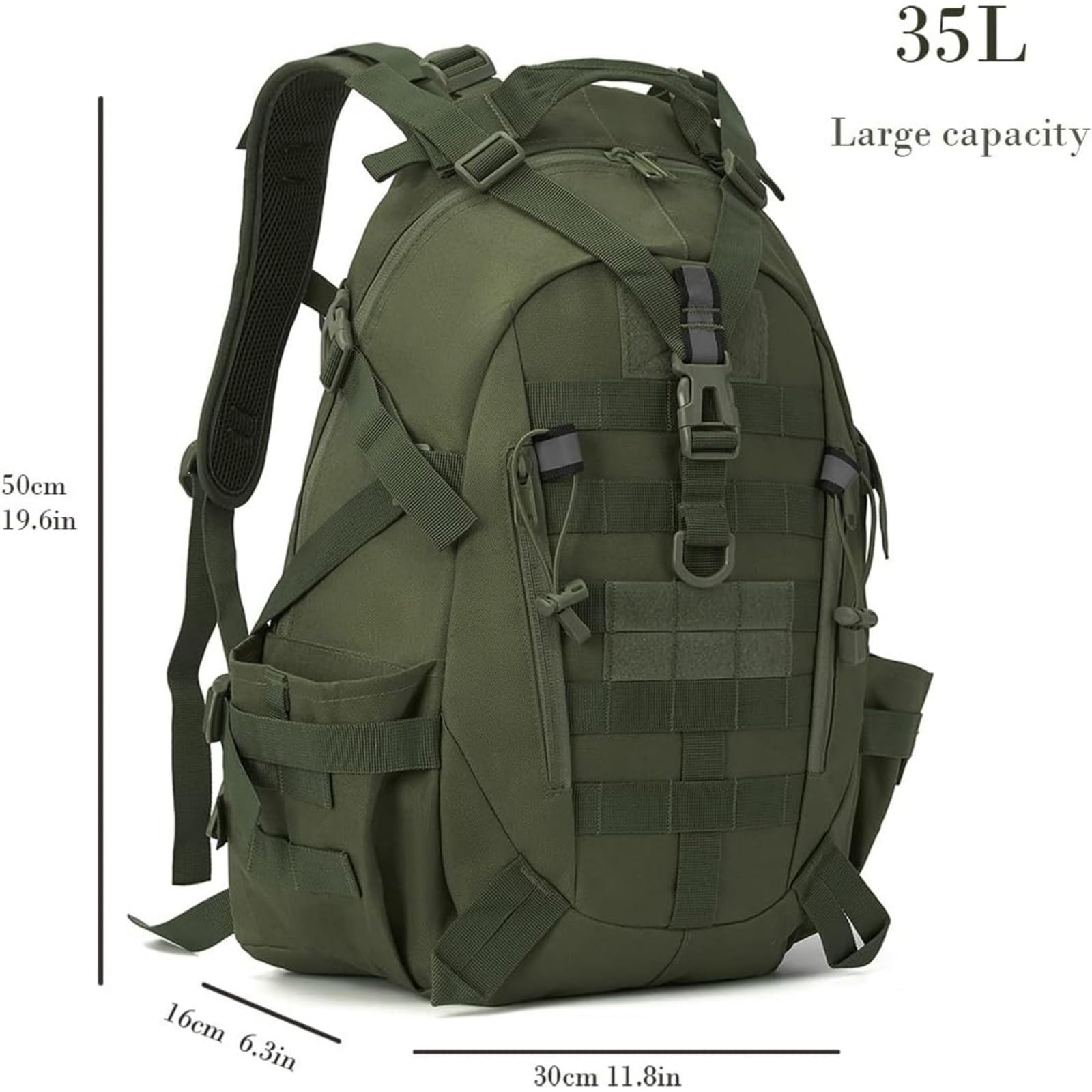 Mochila escolar 40l Tattico All'aperto Zaino, Zaino Compatibile per Il Campeggio Escursionismo Arrampicata Sopravvivenza Gite