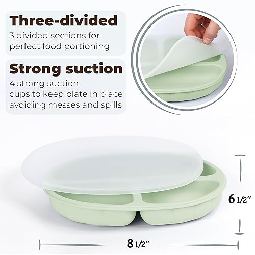 Miniatura 6 de Baby Pastuzzo Juego de juguetes educativos Montessori 6 en 1 de silicona para la alimentación del bebé, juguetes para trona, succión para niños