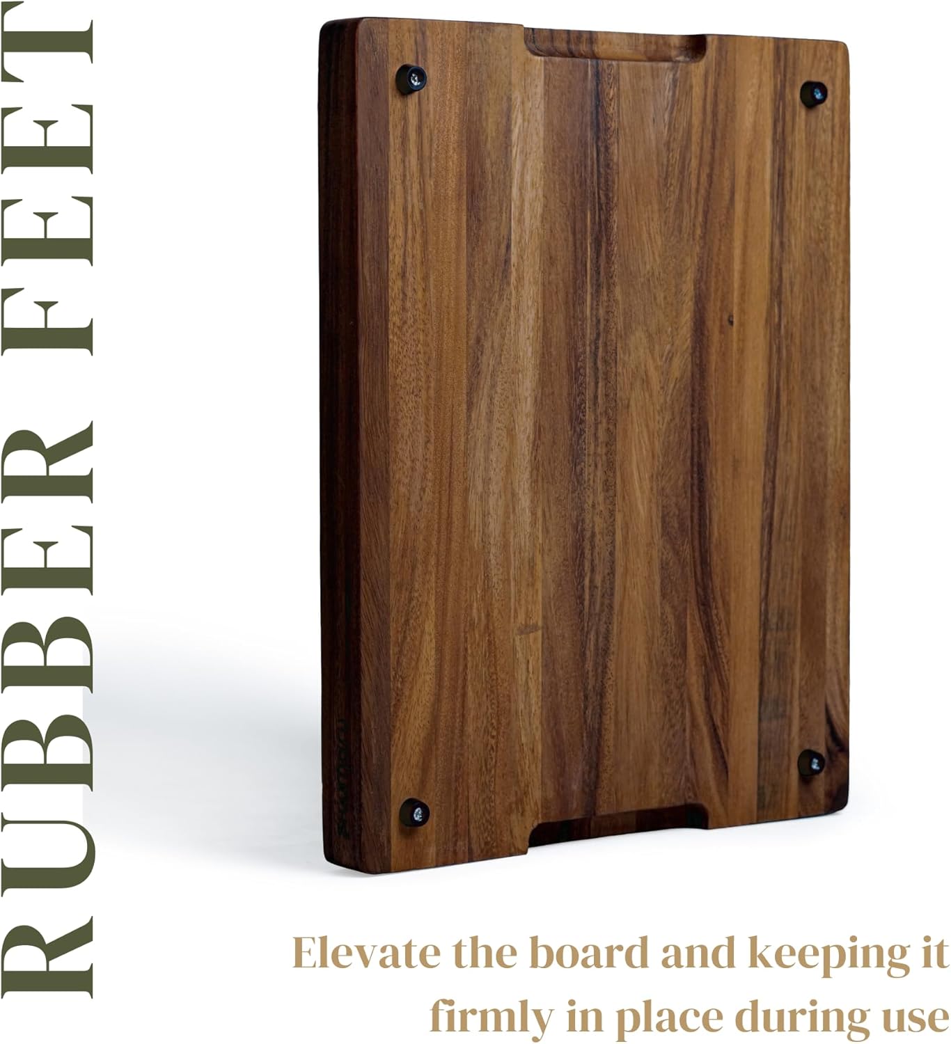 SHUMARU Tropical Walnut Wood Cutting Board – 17x13x1.6" Charcuterie | Handmade in Bali - Silky-Smooth, Juice Groove, Sorting Compartment, Knife‑Friendly, Ergonomic Grips & Non‑Slip Feet