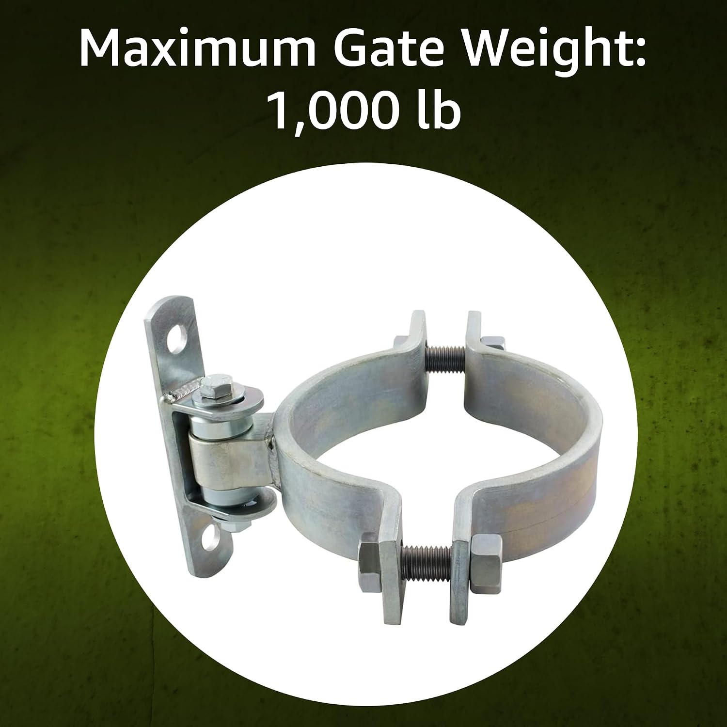 D&D Technologies CI2053 Shut It 6" Round Bolt-On Heavy Duty Industrial Metal Gate Hinge, for Round to Square Posts (Sold as a Single Hinge)