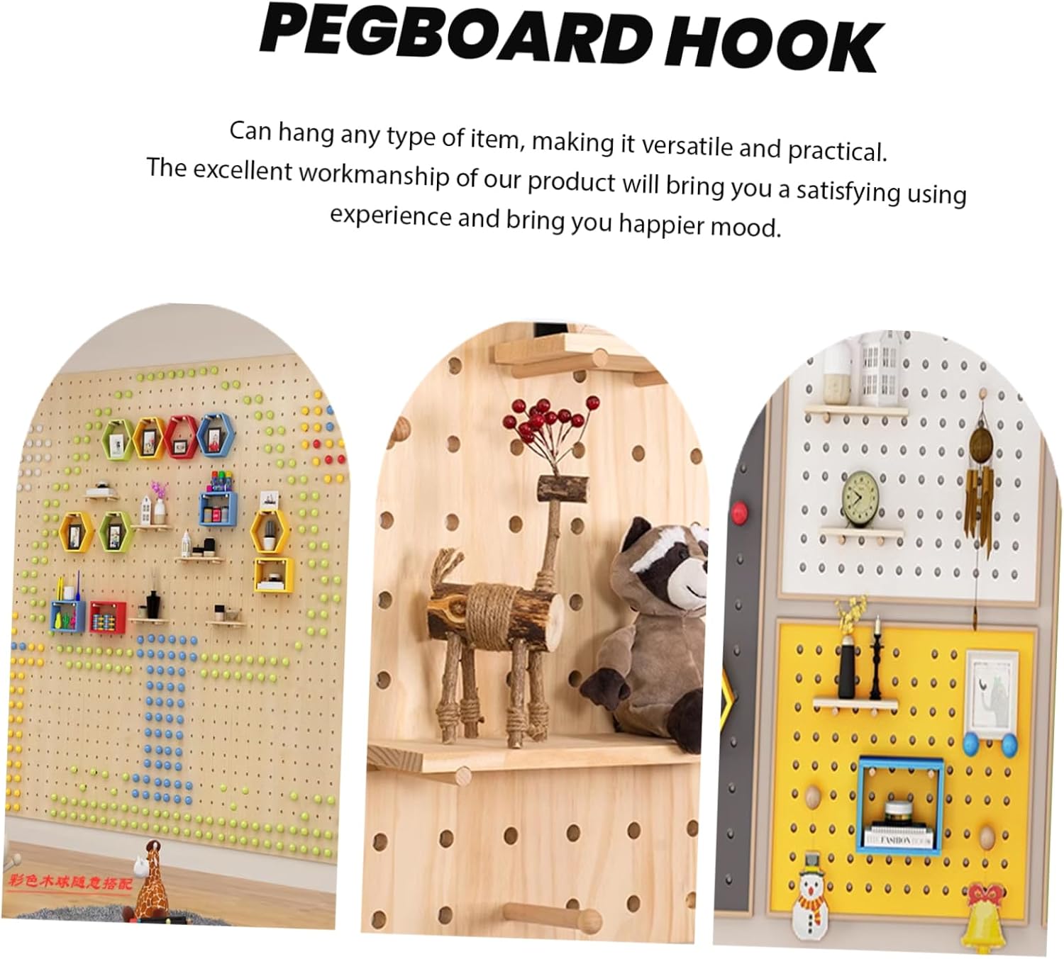LIFKOME 20pcs Heavy Duty Pegboard Hooks for Organizing Tools Kitchen Bedroom 2.5cm Hole Distance Metal Hangers for Peg Board Storage