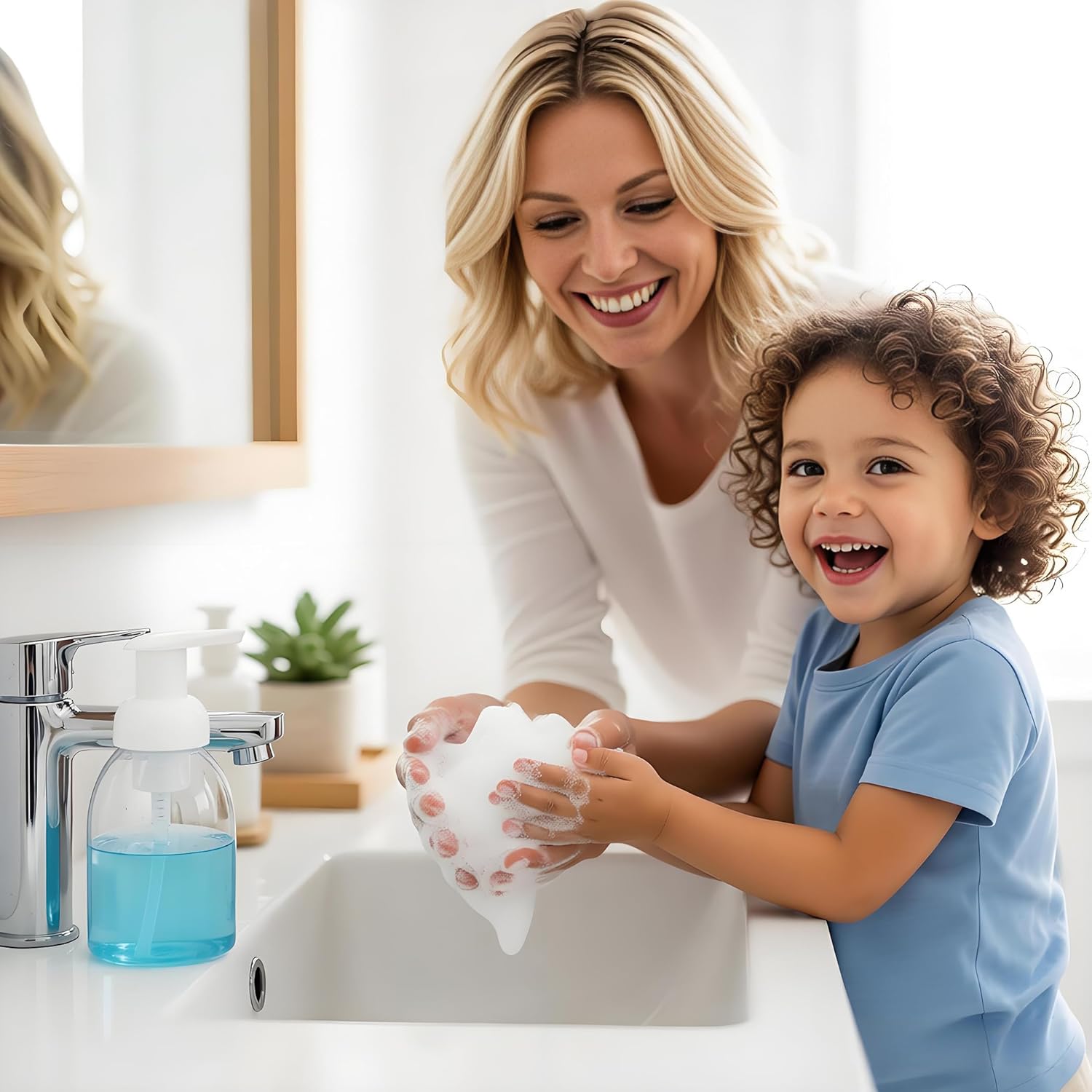 24 Pcs 8 oz Foaming Soap Dispenser Pump Bottles Foam Hand Soap Dispenser Empty Refillable Plastic Container Kitchen Bathroom Commercial Use