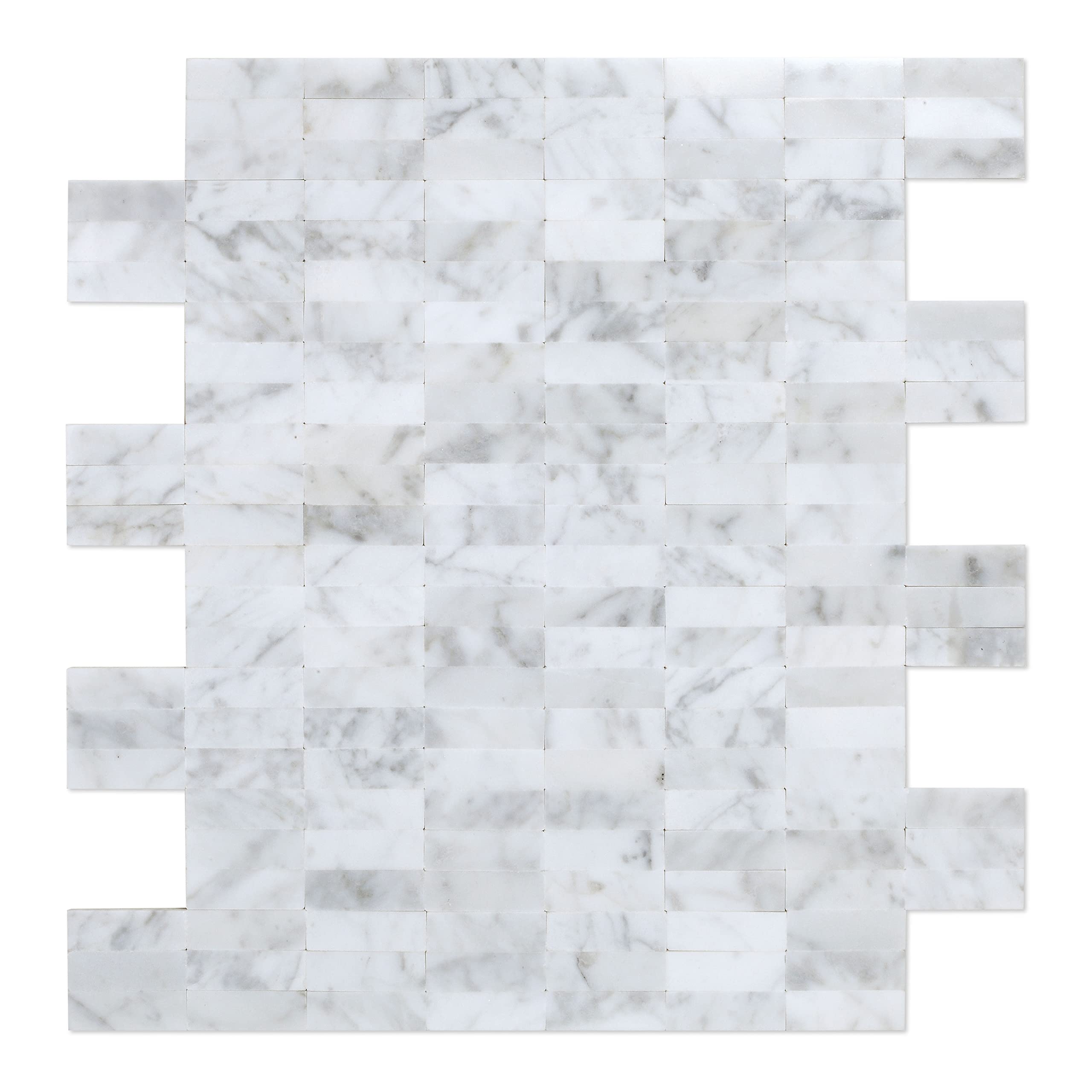 SpeedTilesFREEZY Timeless Natural Stone Tiles - Modern Peel & Stick Marble Tiles for Kitchen Backsplash, Fireplace, Interior Wall - 3X Faster Installation with No Mortar, No Grout - Sample