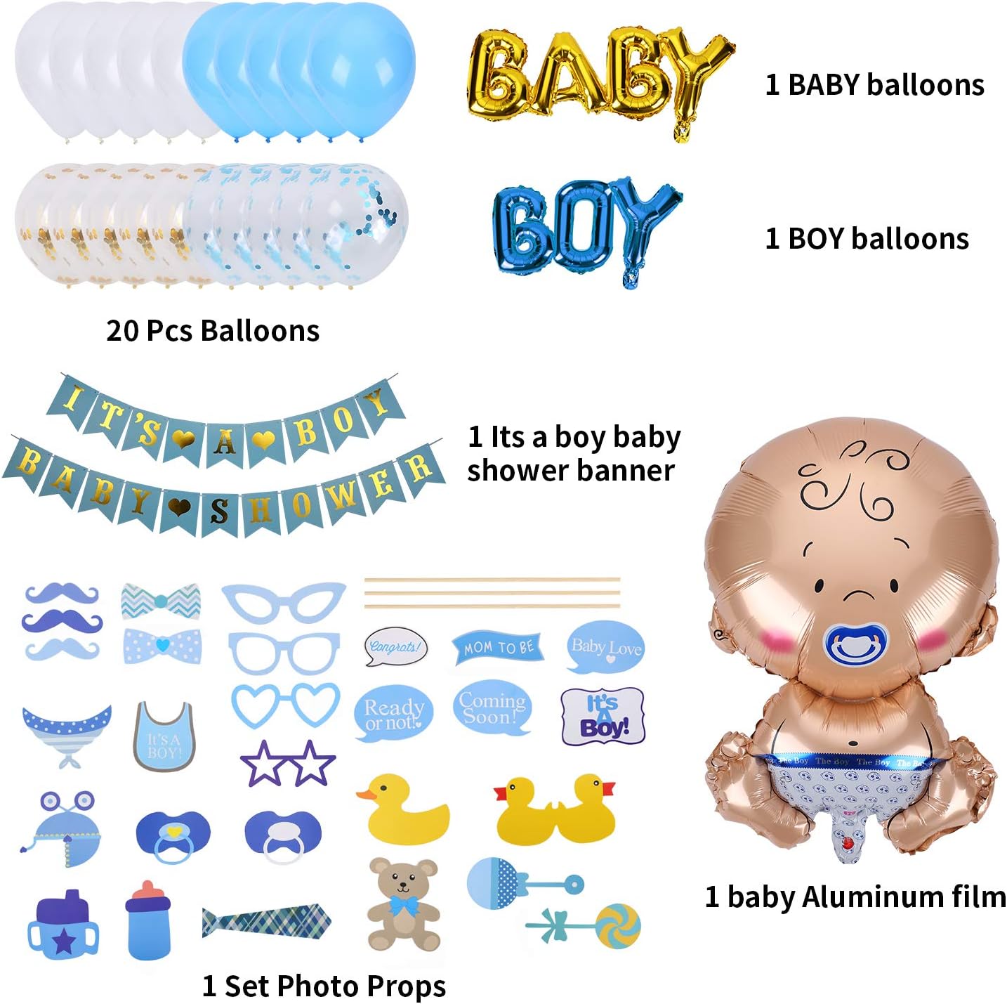 Ulikey Baby Shower Decoration Garcon Fete De Naissance Douche De Bebe Decoration Bapteme Baby Boy Bebe Guirlande Ballon Aluminium Pour Garcon Bleu Boy Amazon Fr Cuisine Et Maison