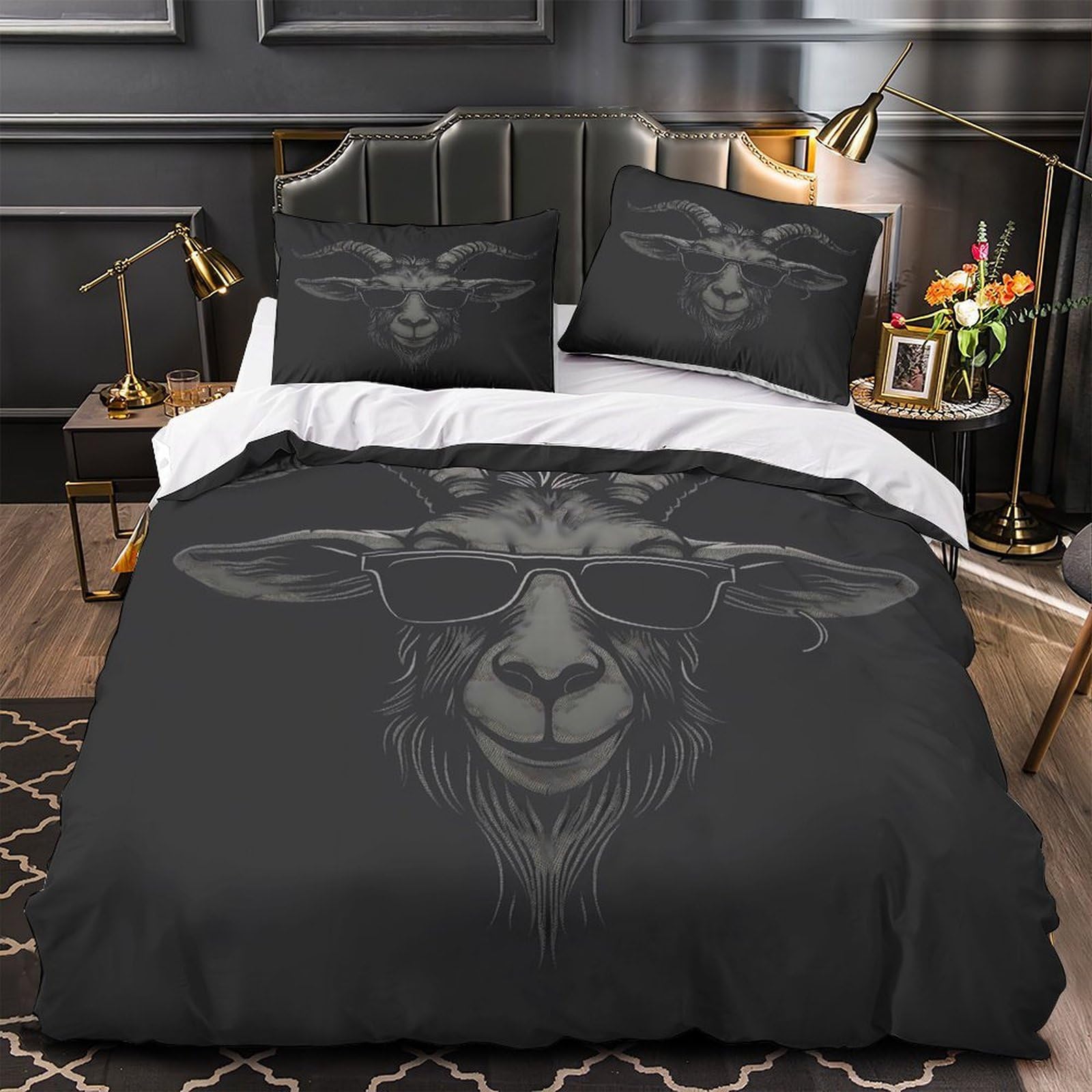 Housse de couette singe géant 3D parure de lit double 200x200 confortable ado