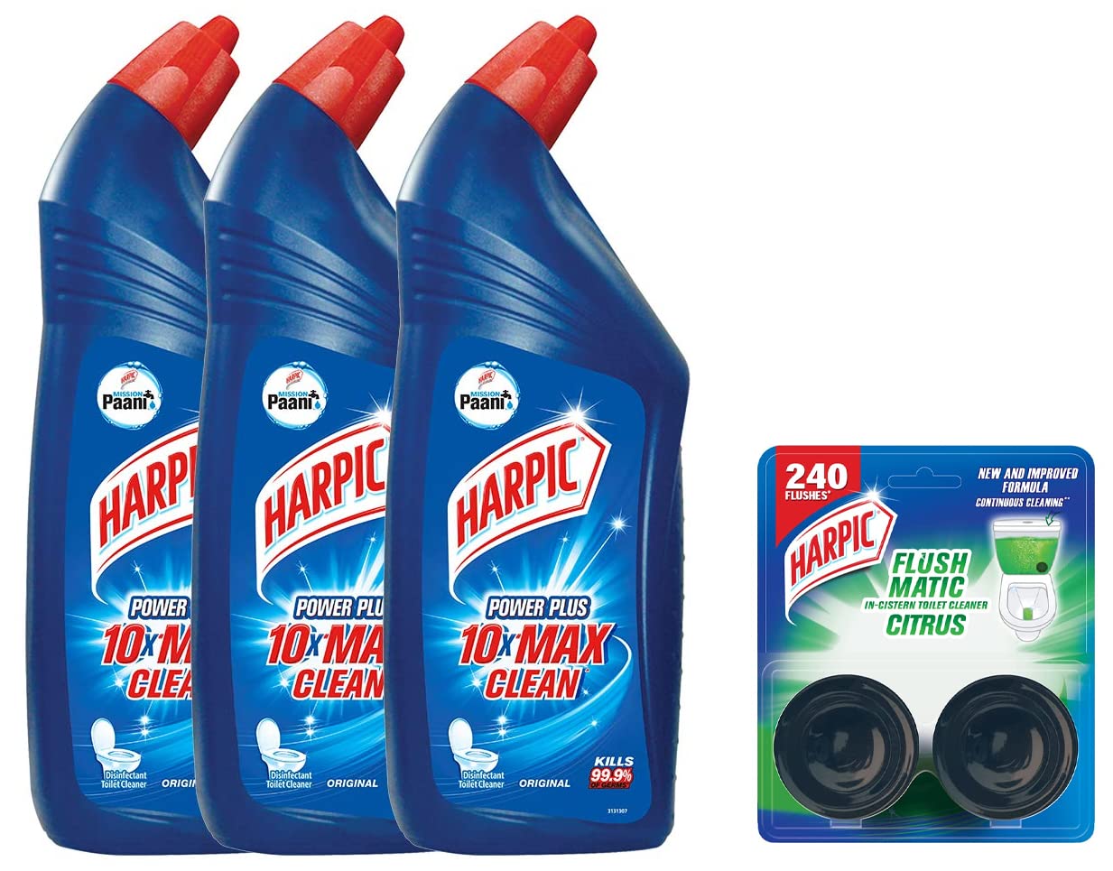 Harpic Disinfectant Toilet Cleaner Liquid, Original 1 L (Pack of 3