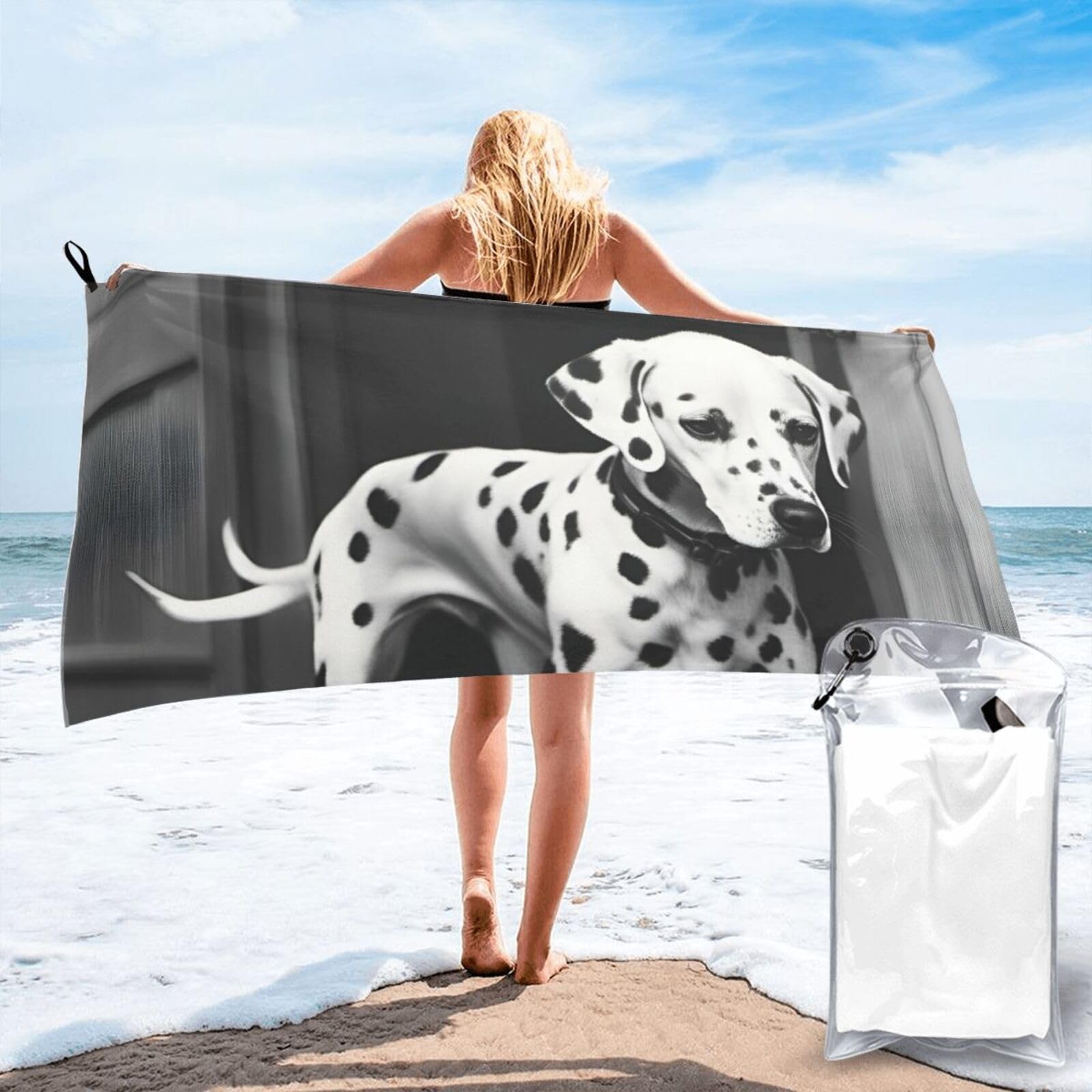 Serviette anti humidité dalmatien compacte pour voyage et gym